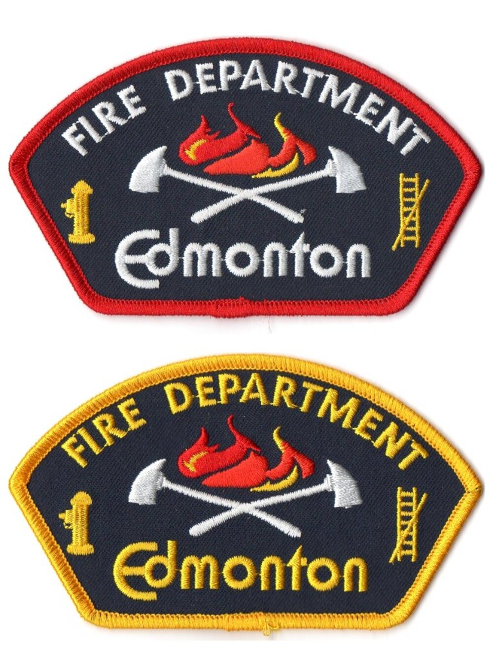 Edmonton Alberta Fire Department Embroidered Shoulder Patches Canada Lot of 2